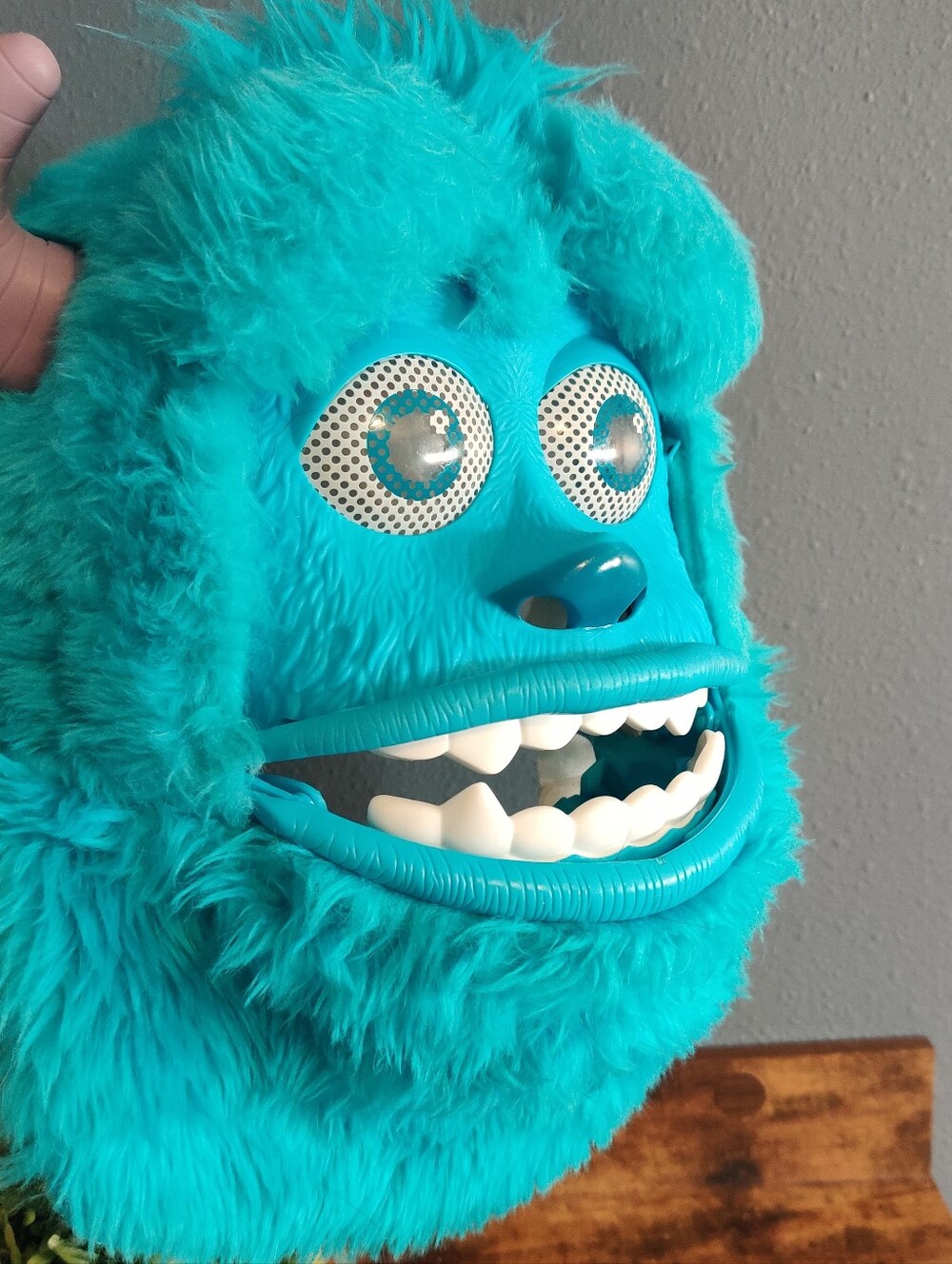 Disney Pixar Monsters Inc University Sulley Mask Costume Face Moving Jaw Mouth - Picture 7 of 9